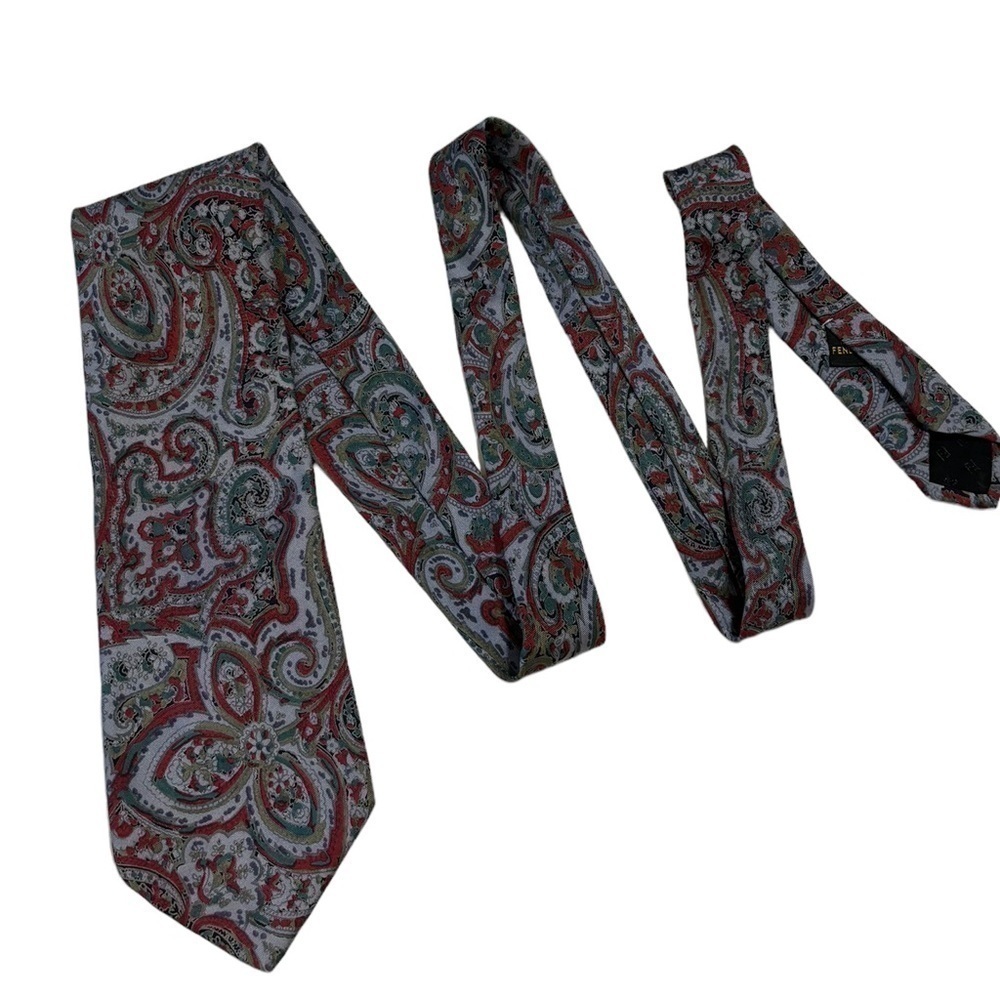 Vintage handmade silk Fendi tie made in Italy
